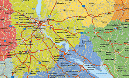 detail kaart oekraïne