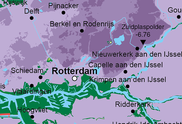 land onder zeeniveau