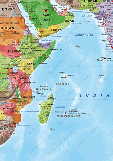 nieuwste wereldkaart detail