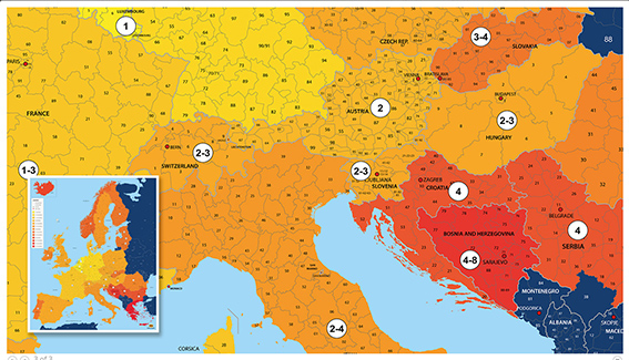 logistieke kaarten postcodes europa