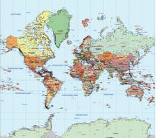 wereldkaart mercator projectie